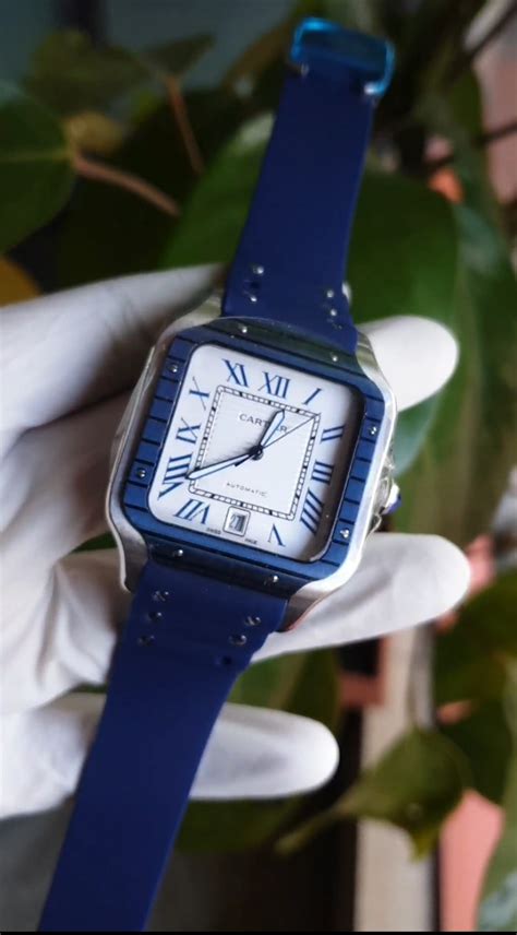 cartier blue rubber strap